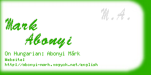 mark abonyi business card